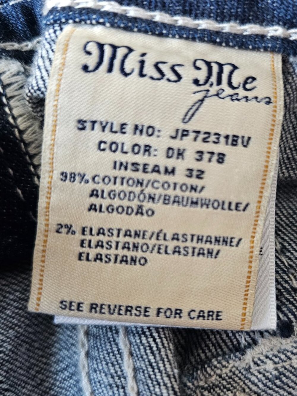 Miss Me Jeans DK BLUE 30/ Short Inseam 32 Model #JP7231BV - Picture 13 of 13